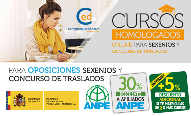 Cursos Homologados online para Oposiciones y Sexenios del Ministerio de Educación y Formación Profesional. Formación Permanente del Profesorado.